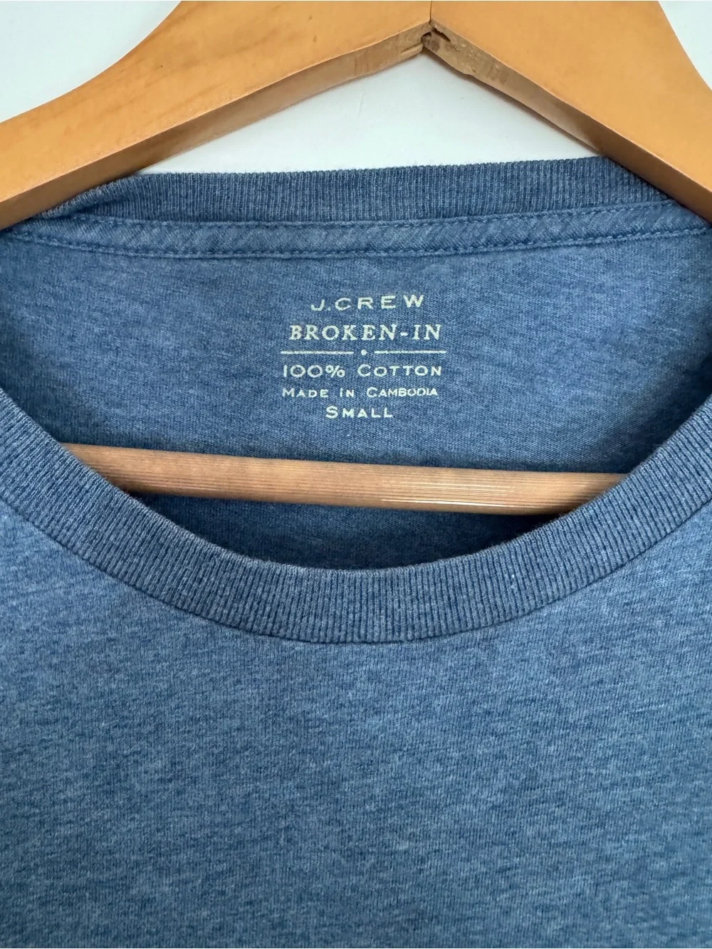 J. Crew Long Sleeve Blue Crewneck Cotton Tee EUC